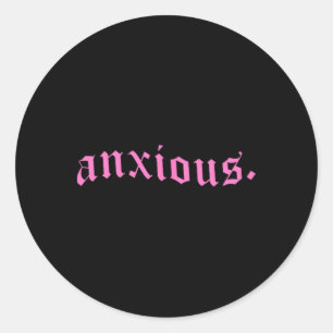 Anxious Pastel Goth Pink Mental Health Gift Alt Ed Classic Round Sticker