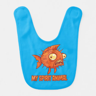 Anxious Quirky Blowfish Spirit Animal Baby Bib