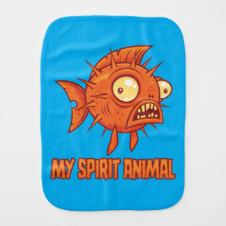 Anxious Quirky Blowfish Spirit Animal Baby Burp Cloth