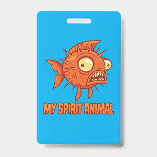 Anxious Quirky Blowfish Spirit Animal Badge