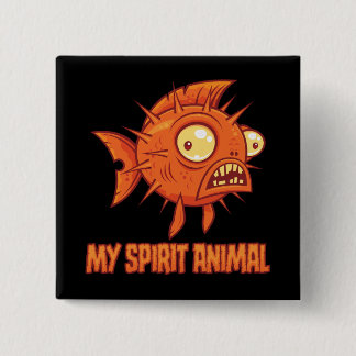Anxious Quirky Blowfish Spirit Animal Button