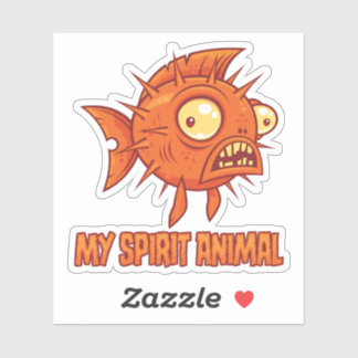 Anxious Quirky Blowfish Spirit Animal Sticker
