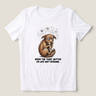 Anxious Scruffy Dog When the Paws Button Fails Tri-Blend Shirt