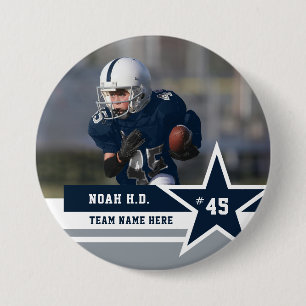 Any 3 Color Sports Photo Team Buttons Pins