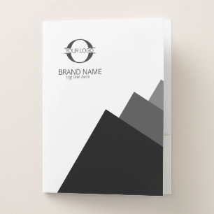 Any 3 Colors Geometric w/Logo Blk on White ID812 Pocket Folder