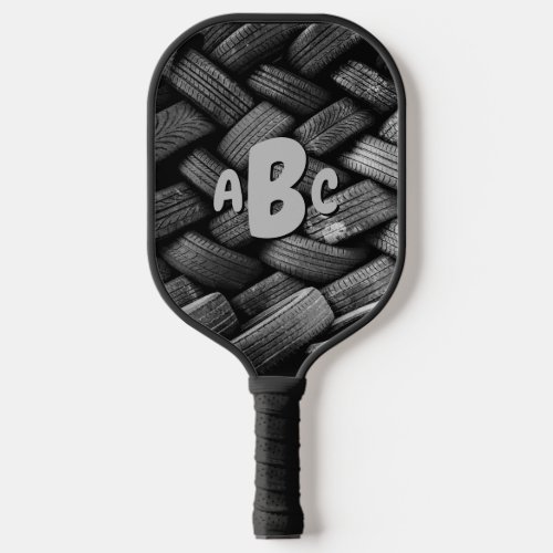 Any 3 Initial Letter Monogram Old Tyres Pickleball Paddle