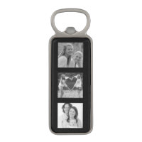 Any 3 Photos Custom Personalized Magnetic Bottle Opener