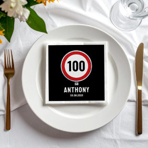ANY AGE 100th Birthday Speed Limit Sign Napkins