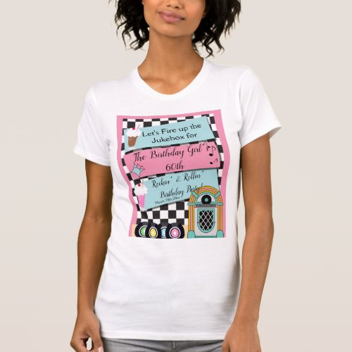 Any Age 1950s Diner Birthday  T_Shirt