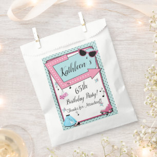Any Age, 1950's Retro Birthday Favor Bag
