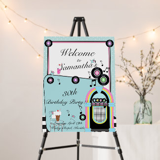 Any Age, 1950's Retro Birthday Foam Board