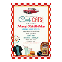 ANY AGE - 1950's Retro Diner Birthday Invitation