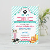 ANY AGE - 1950's Retro Diner Birthday Invitation (Standing Front)