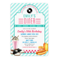 ANY AGE - 1950's Retro Diner Birthday Invitation