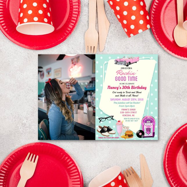 ANY AGE - 1950's Retro Diner Birthday Invitation (Creator Uploaded)