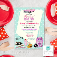ANY AGE - 1950's Retro Diner Birthday Invitation
