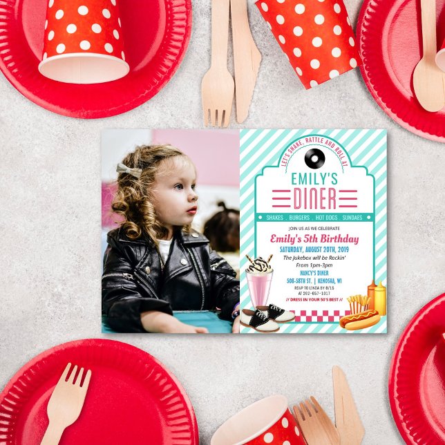 ANY AGE - 1950's Retro Diner Birthday Invitation (Creator Uploaded)