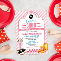 ANY AGE - 1950's Retro Diner Birthday Invitation