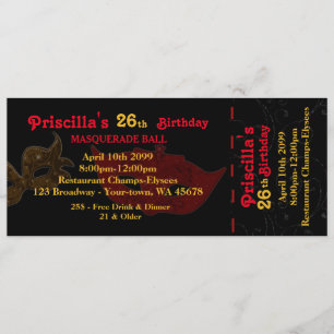any age,26th,Invitation Ticket styl,Birthday Woman Invitation