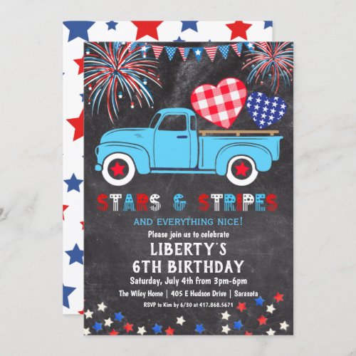 ANY AGE _ 4th of July Birthday Party Invitation