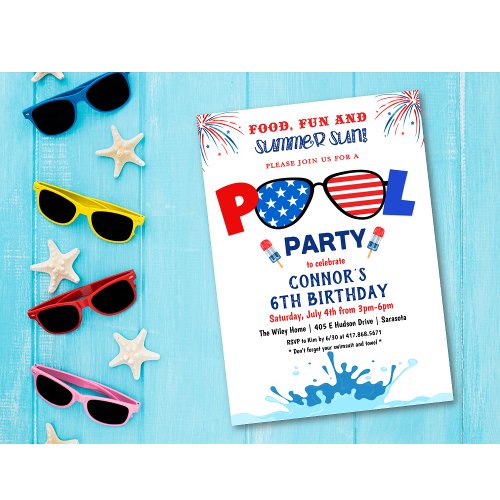 ANY AGE _ 4th of July Birthday Party Invitation