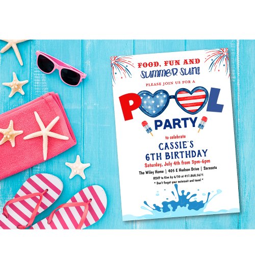 ANY AGE _ 4th of July Birthday Party Invitation