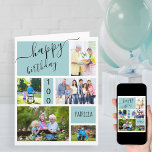 Any Age 5 Photo Collage Light Blue Custom Birthday Card<br><div class="desc">Personalized birthday card for any age. The photo template is ready for you to add 5 of your favorite photos as well as the birthday person's name and age. Inside, the card reads "wishing you a fabulous birthday" and you also have the option to add your own custom message, sign...</div>