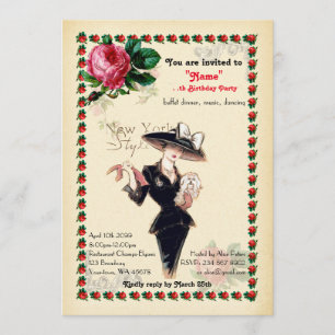 any age,60th,Birthday Party woman,Gatsby, Art-Deco Invitation