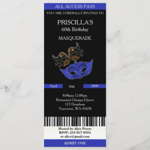 any age, 60th, Invitation Ticket Birthday Woman