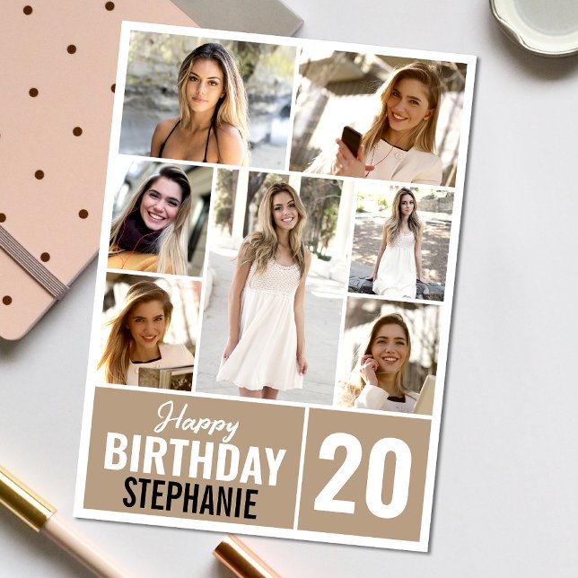 Any Age 7 Collage | Photo Birthday Card (Personalize the collage birthday greeting card to create a special keepsake for your loved one!)