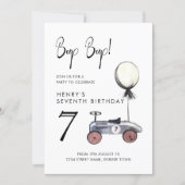 Any Age 7th Birthday Vintage Race Car Invitation (Front)