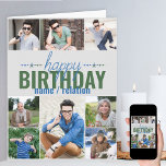 Any Age 8 Photo Collage Cool Personalized Birthday Card<br><div class="desc">Personalized birthday card for any age. The photo template is ready for you to add 8 of your favorite photos and personalize with the birthday person's name or relation, such as dad, son, brother etc. Inside, the card reads "happy birthday" and you also have the option to add your own...</div>