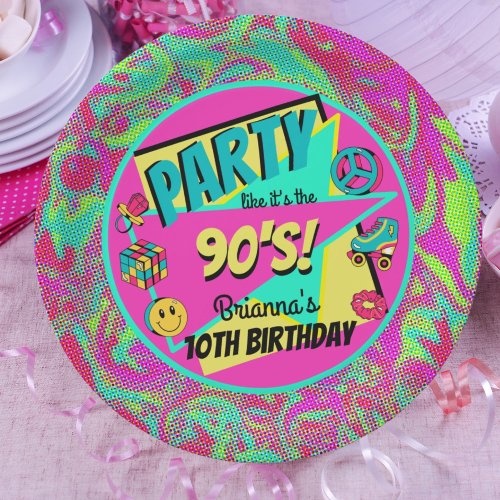 ANY AGE 90s party personalized plates