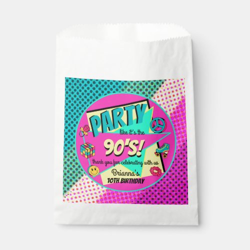 ANY AGE 90s retro birthday party thank you favor Favor Bag