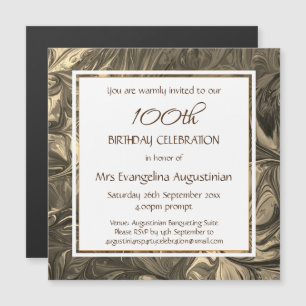 ANY AGE Abstract Beige Customizable Birthday Magnetic Invitation