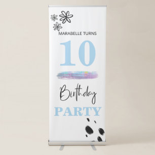 *~* ANY AGE Abstract Doodle Birthday Party Retractable Banner