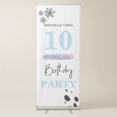  ANY AGE Abstract Doodle Birthday Party Retractable Banner