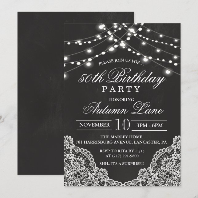 ANY AGE - Adult Birthday Party Invitation (Front/Back)