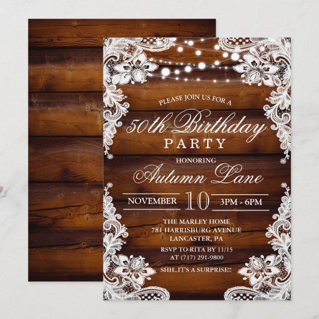 ANY AGE - Adult Birthday Party Invitation (Front/Back)