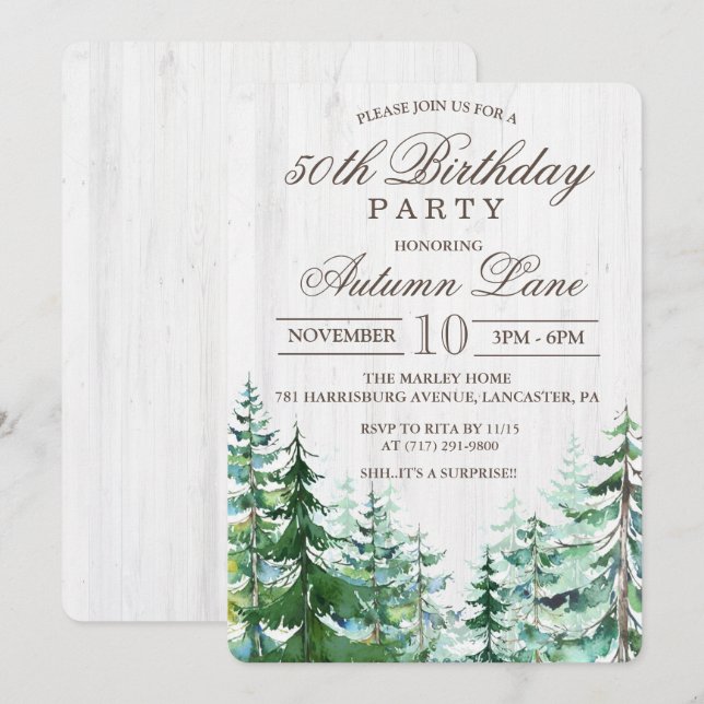 ANY AGE - Adult Birthday Party Invitation (Front/Back)