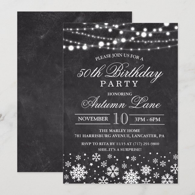 ANY AGE - Adult Birthday Party Invitation (Front/Back)