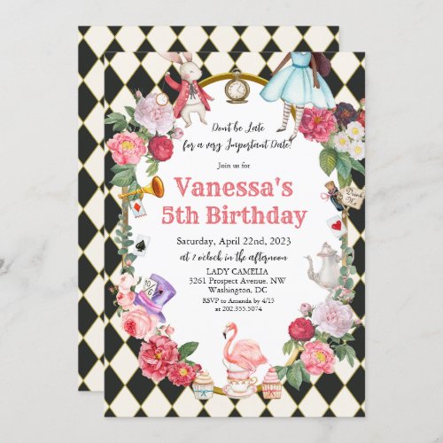 ANY AGE _ African American Alice in Wonderland  Invitation