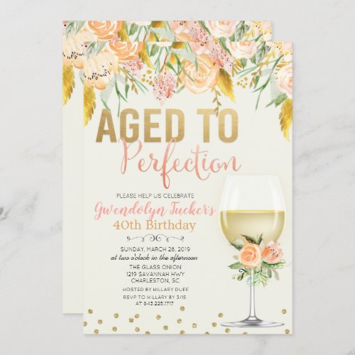 ANY AGE _ Aged to Perfection Birthday Invitation