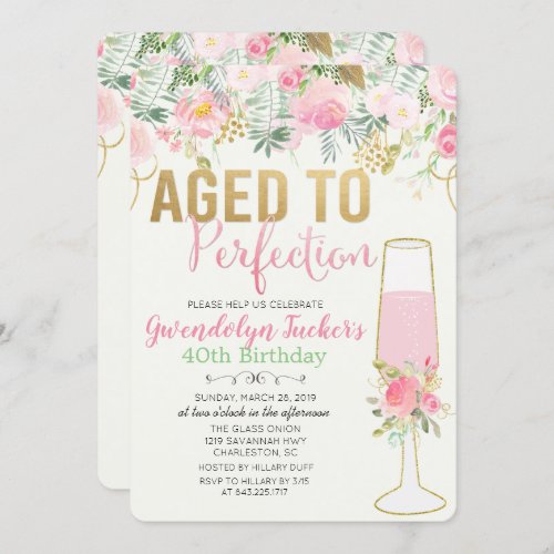 ANY AGE _ Aged to Perfection Birthday Invitation