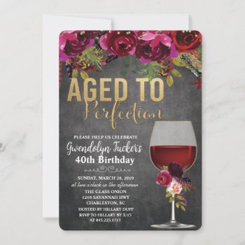 Any Age - Aged To Perfection Birthday Invitation by PaperandPomp at Zazzle