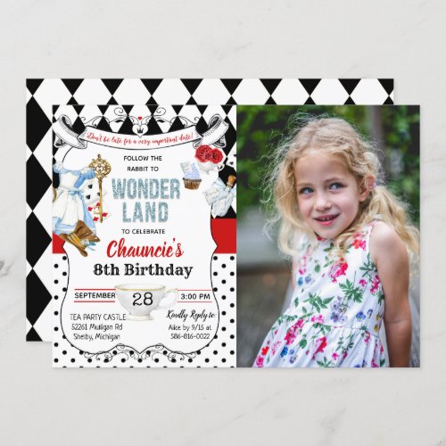 ANY AGE _ Alice in Wonderland Birthday Invitation