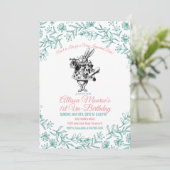 ANY AGE - Alice in Wonderland Birthday Invitation (Standing Front)