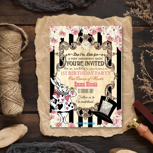 ANY AGE _ Alice in Wonderland Birthday Invitation