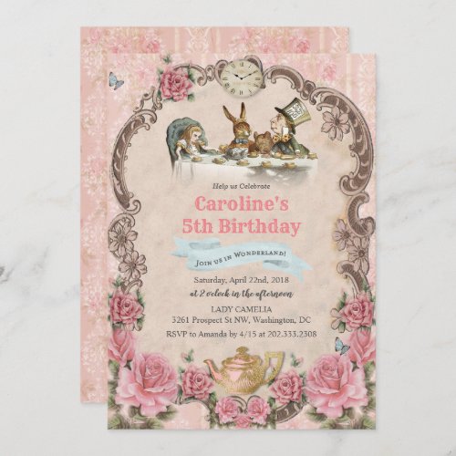 ANY AGE _ Alice in Wonderland Birthday Invitation