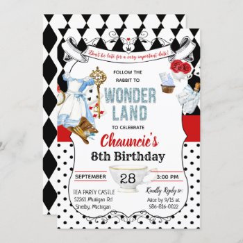 Any Age - Alice In Wonderland Birthday Invitation by PaperandPomp at Zazzle